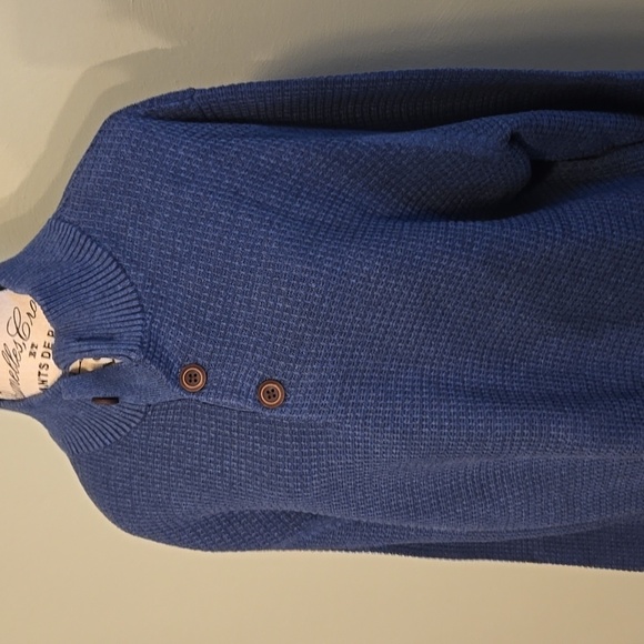 Blue 1/4 Button Sweater - Picture 7 of 8